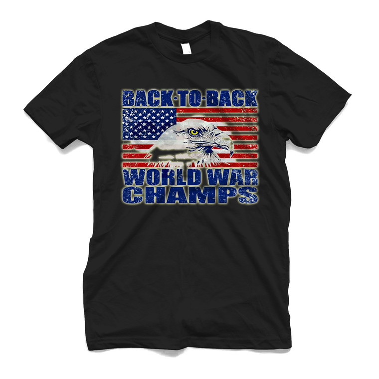 USA BACK TO BACK WORLD WAR CHAMP Men's T-Shirt