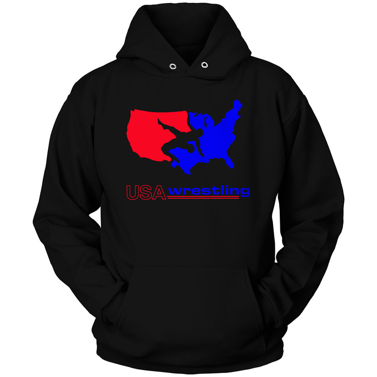 USA WRESTLING THE UNITED STATES MAP Hoodie