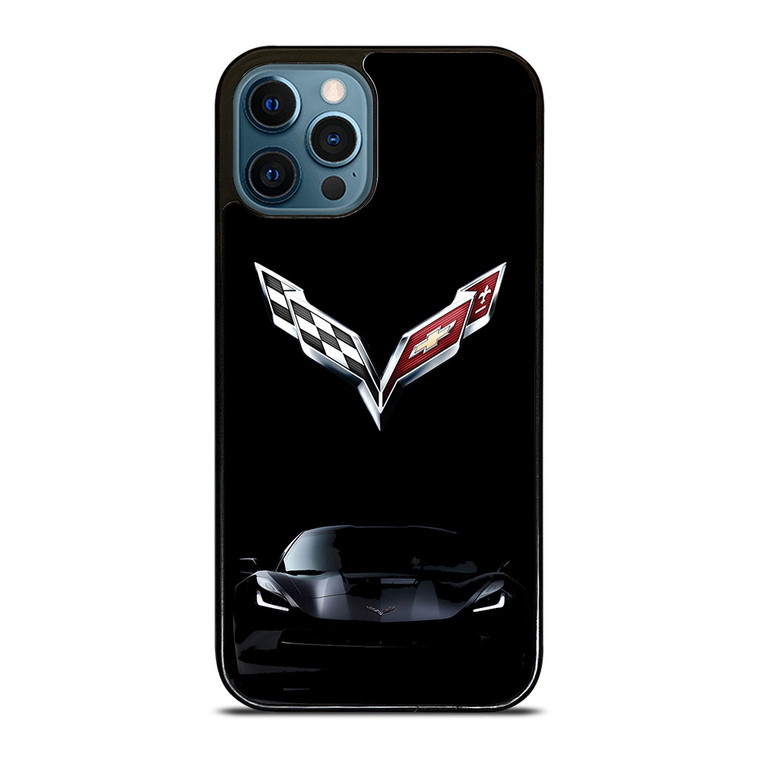 CORVETTE CAR LOGO BLACK iPhone 12 Pro Max Case CORVETTE CAR LOGO BLACK iPhone 12 Pro Max Case