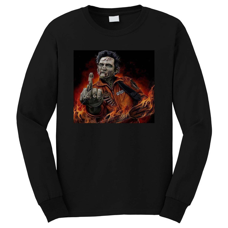 JOHNNY CASH FINGER ZOMBIE Long Sleeve T-Shirt