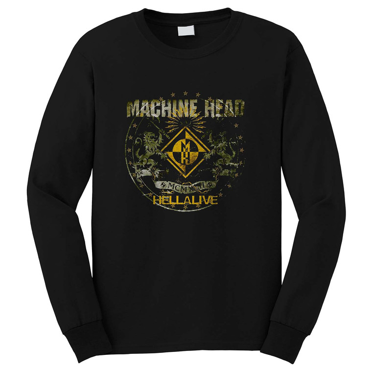 MACHINE HEAD BLACK SILVER LOGO Long Sleeve T-Shirt