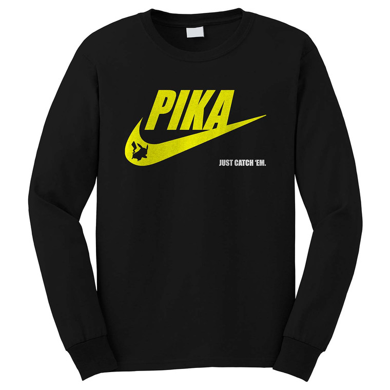 PIKA POKEMON JUST CATCH EM Long Sleeve T-Shirt