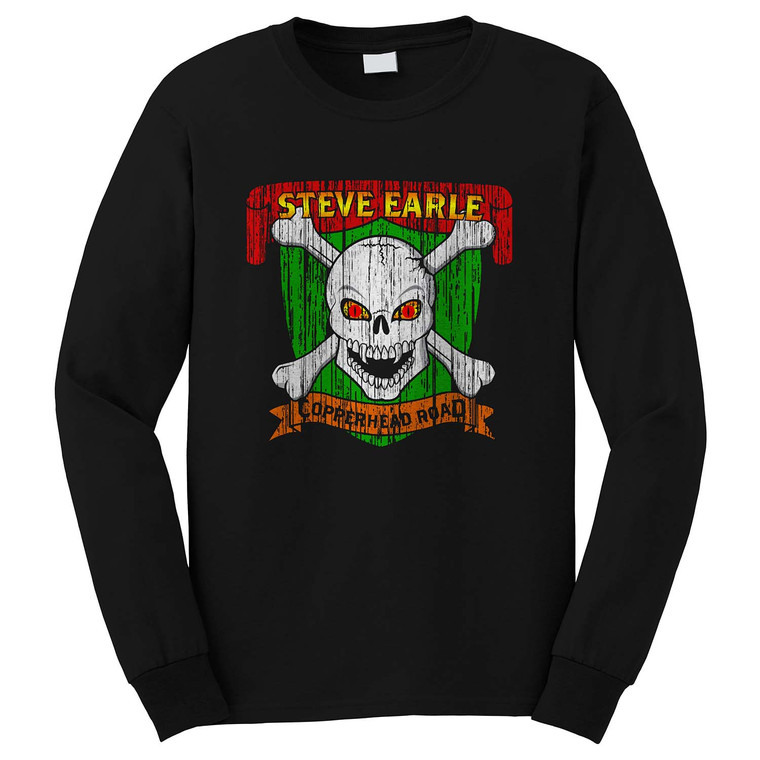 STEVE EARLE WOODEN LOGO NEW VERSION Long Sleeve T-Shirt STEVE EARLE WOODEN LOGO NEW VERSION Long Sleeve T-Shirt