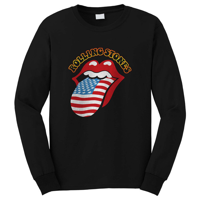THE ROLLING STONES USA LOGO Long Sleeve T-Shirt
