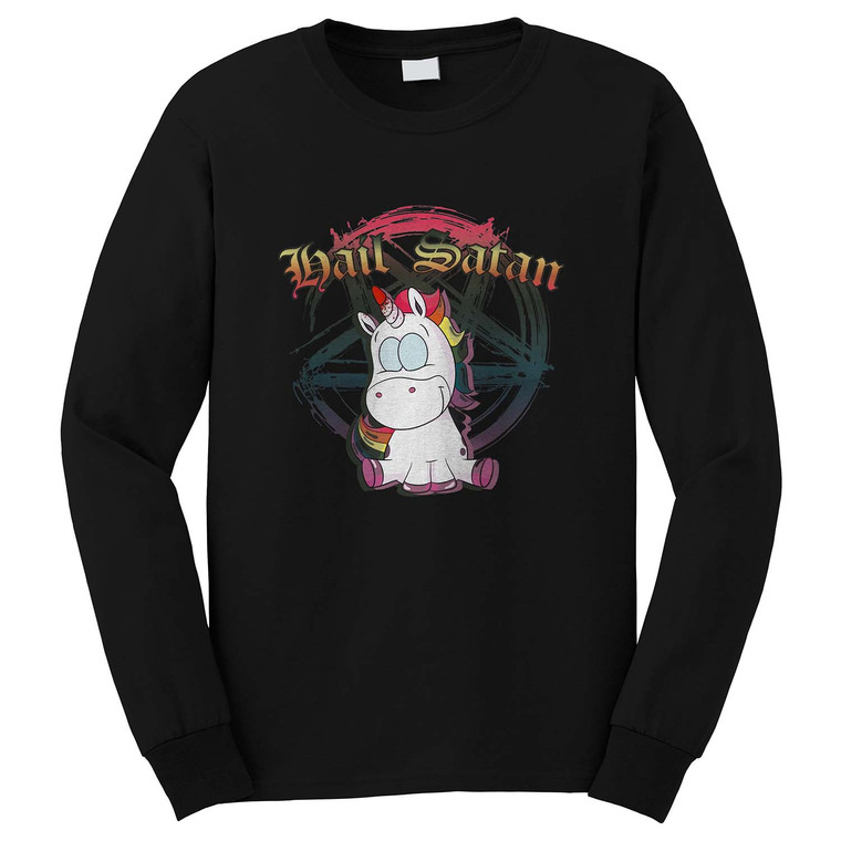 UNICORN HAIL SATAN DEATH METAL RAINBOW 2 Long Sleeve T-Shirt