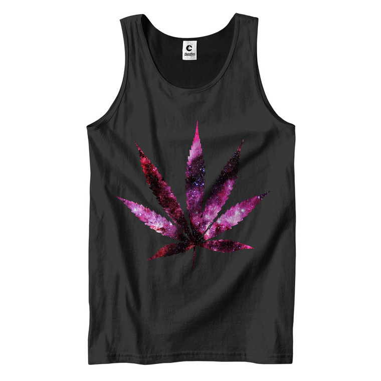 GALAXY WEED LEAF MARIJUANA CANNABIS Men's Tank Top