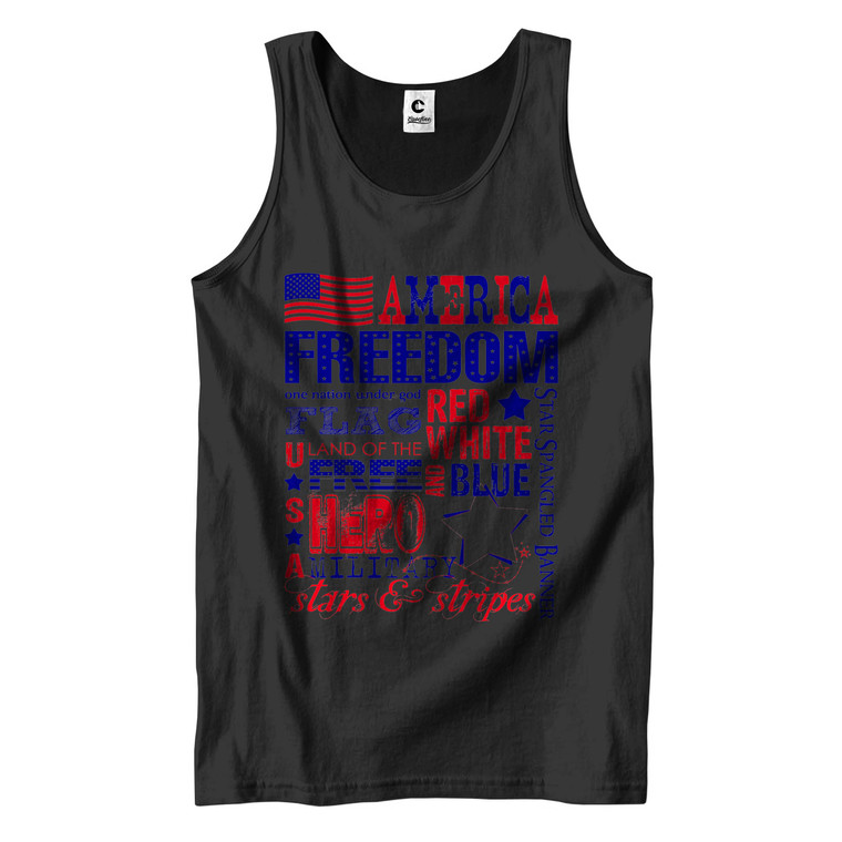 HOME OF THE FREE BECAUSE OF THE BRAVE PATRIOTIC SOLDIER Men's Tank Top