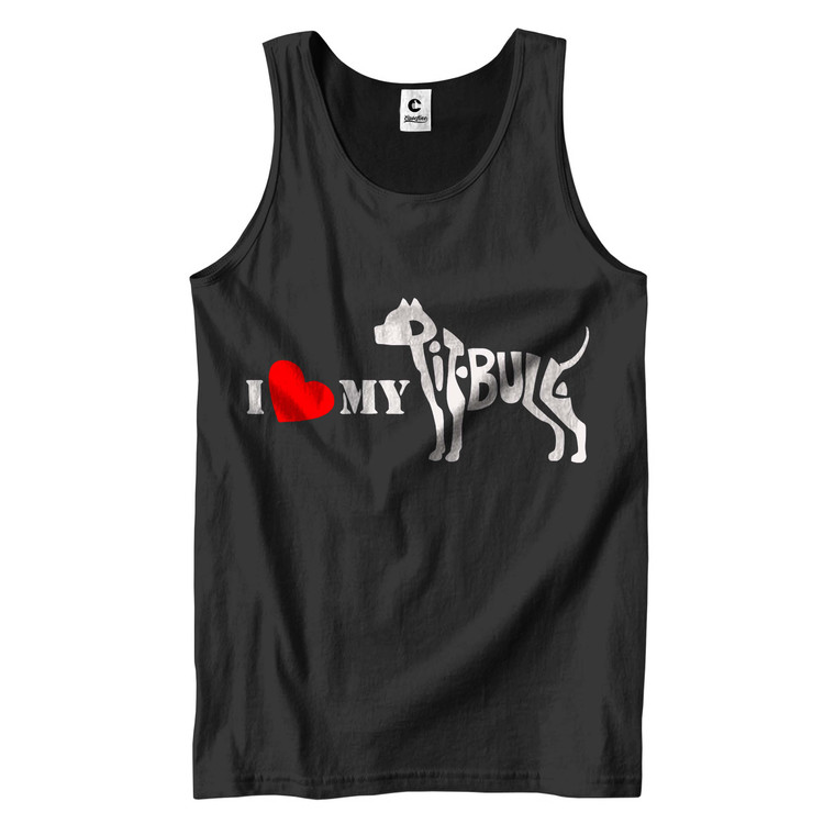 I LOVE MY PITBULL Men's Tank Top