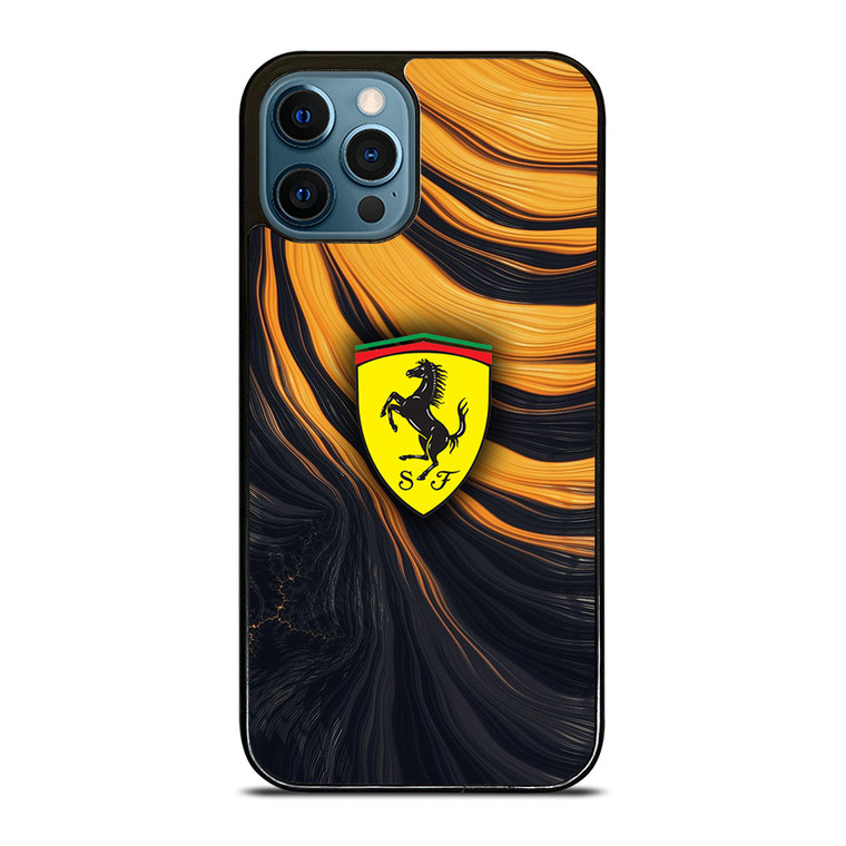 FERRARI LOGO YELLOW LIQUID iPhone 12 Pro Max Case