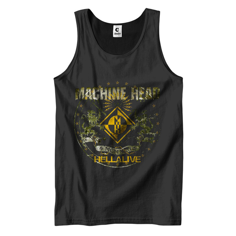 MACHINE HEAD BLACK SILVER Logo Men's Tank Top MACHINE HEAD BLACK SILVER Logo Men's Tank Top