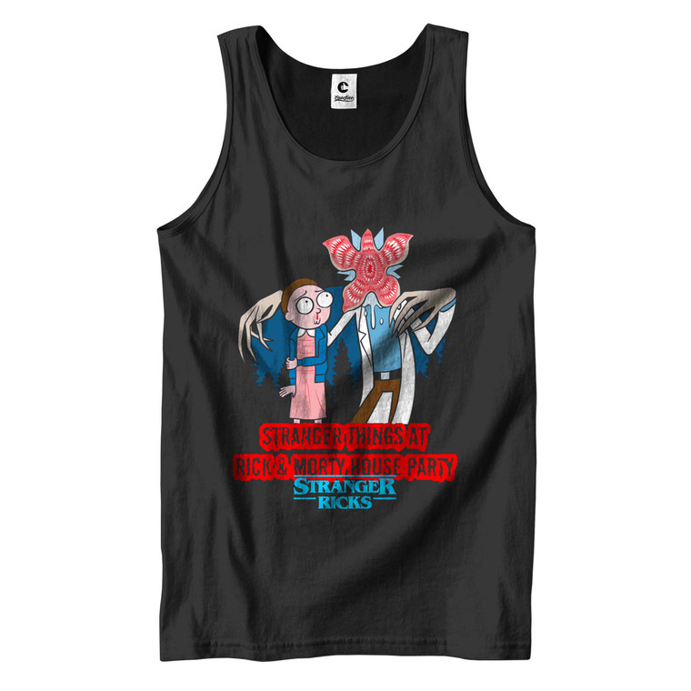 RICK AND MORTY STRANGER RICKS PARODY OF STRANGER THINGS SCHWIFTY Men's Tank Top