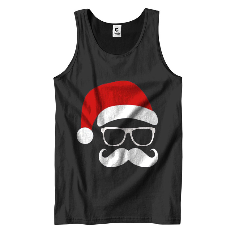 SANTA CLAUS HAT SUNGLASSES & MOUSTACHE Men's Tank Top SANTA CLAUS HAT SUNGLASSES & MOUSTACHE Men's Tank Top