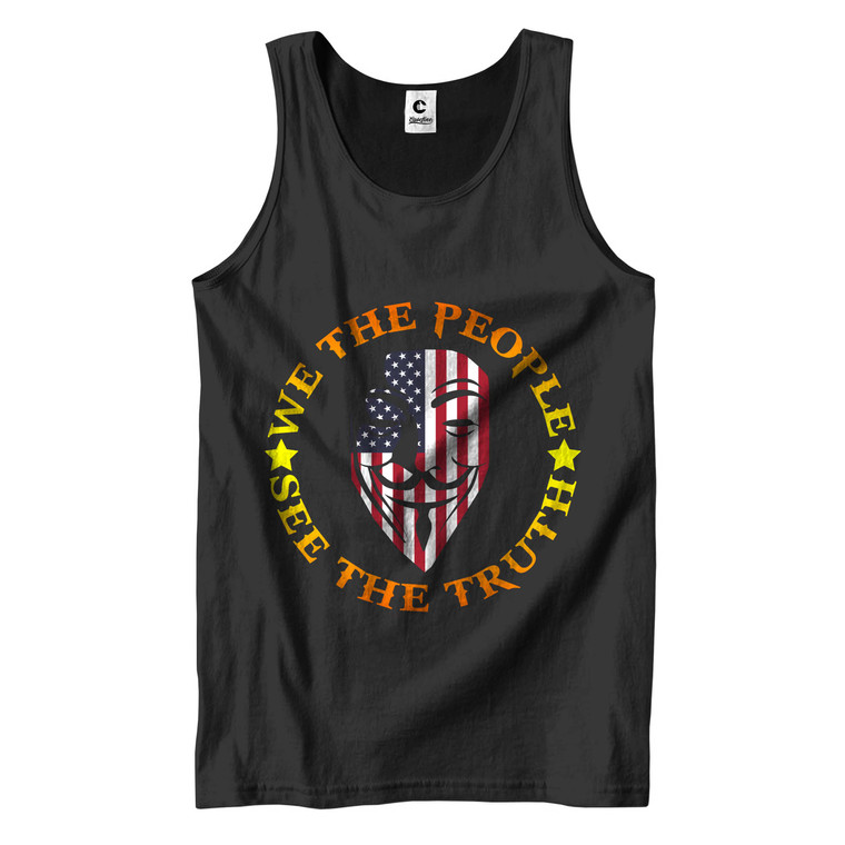 WE THE PEOPLE SEE THE TRUTH GUY FAWKES PATRIOTIC Men's Tank Top