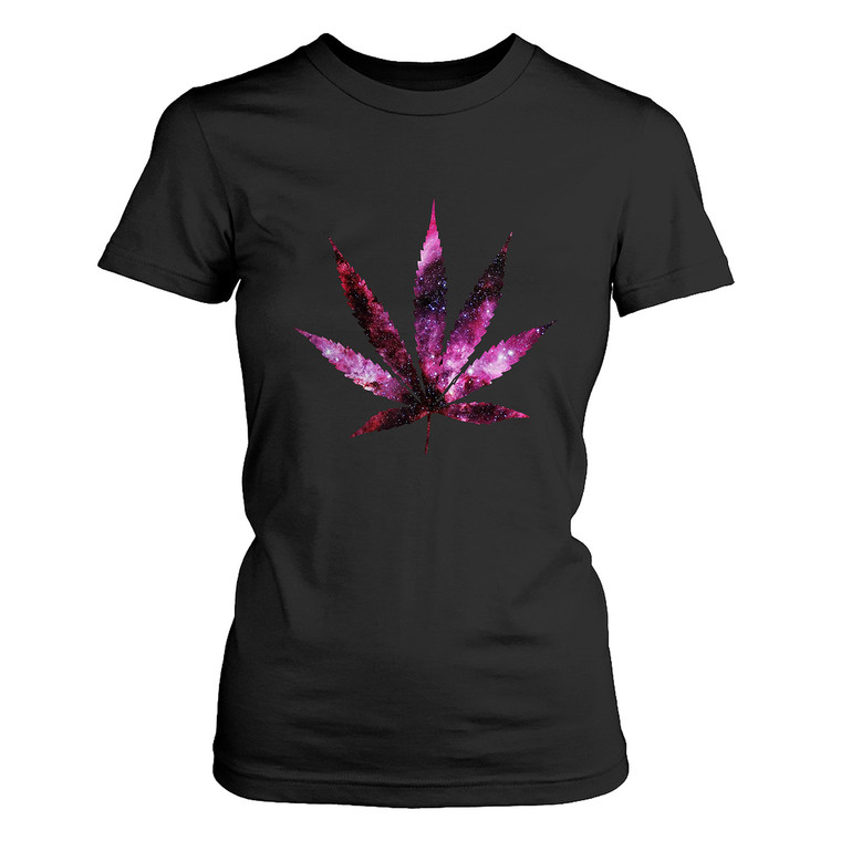 GALAXY WEED LEAF MARIJUANA CANNABIS Women's T-Shirt