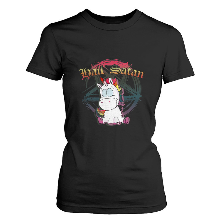 UNICORN HAIL SATAN DEATH METAL RAINBOW 2 Women's T-Shirt