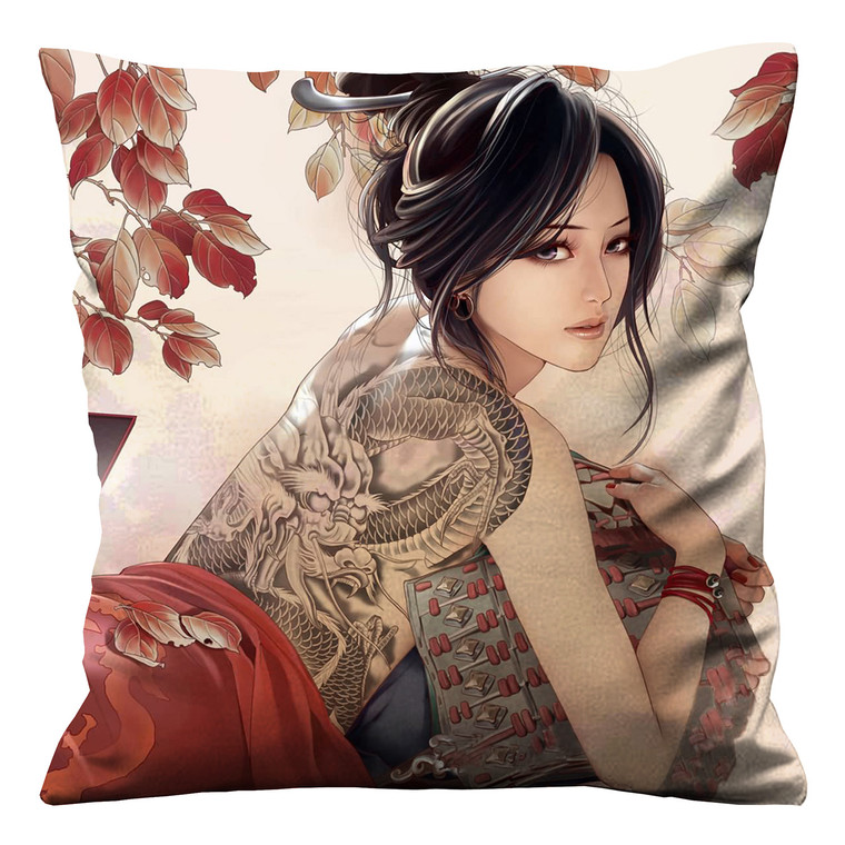 GEISHA GIRL BEAUTIFUL TATO Cushion Case Cover GEISHA GIRL BEAUTIFUL TATO Cushion Case Cover