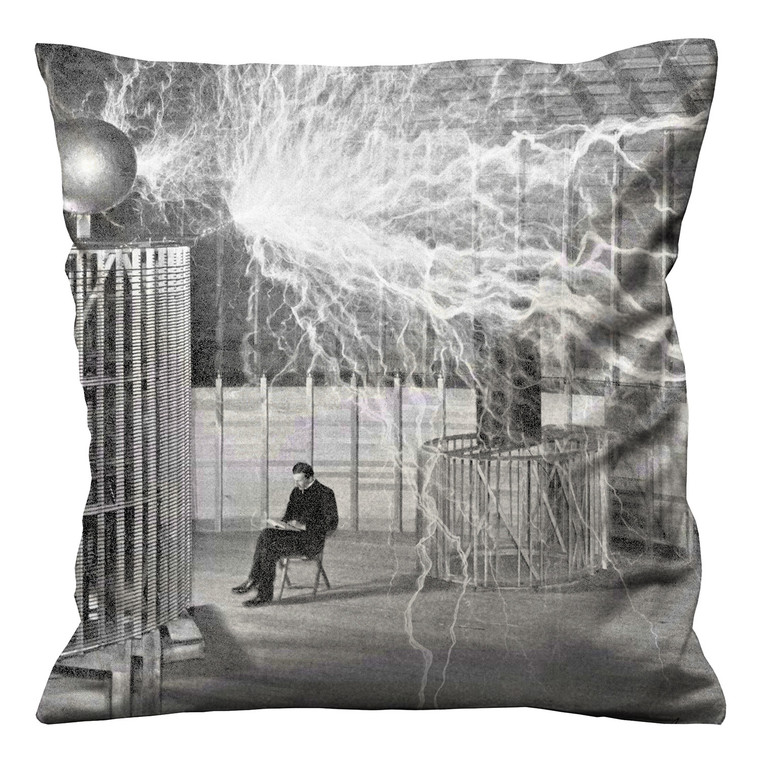 NICOLA TESLA COIL LABORATORY Cushion Case Cover