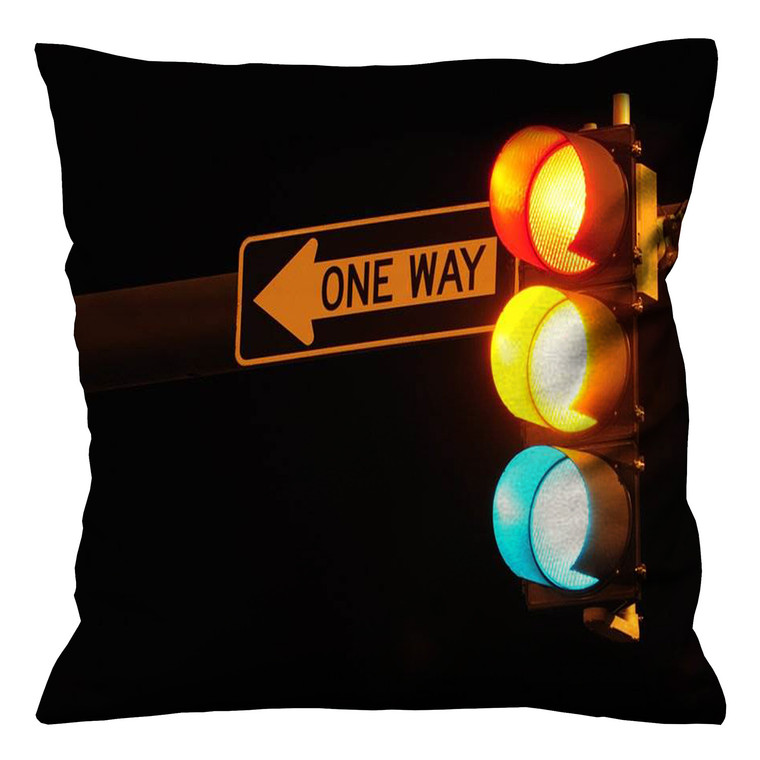 ONE WAY TRAFFIC LIGHT Cushion Case Cover ONE WAY TRAFFIC LIGHT Cushion Case Cover