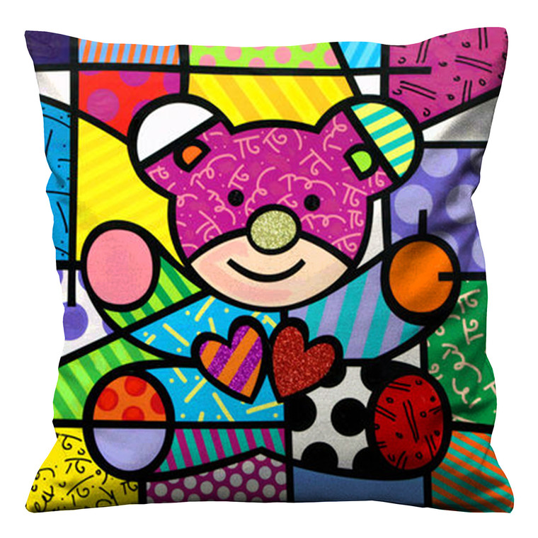 ROMERO BRITTO BEARS Cushion Case Cover ROMERO BRITTO BEARS Cushion Case Cover