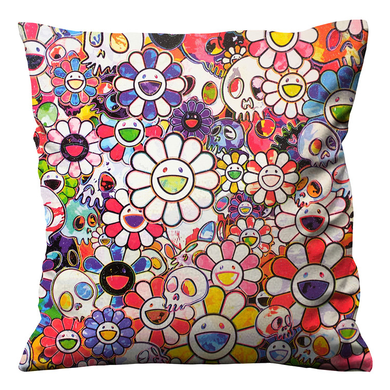 TAKASHI MURAKAMI FLOWERS AND SKULLS Cushion Case Cover
