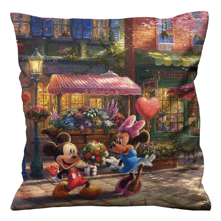 THOMAS KINKADE MINNIE AND MICKEY CAFE Cushion Case Cover
