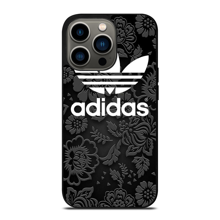 ADIDAS LOGO BLACK FLORAL iPhone 13 Pro Case