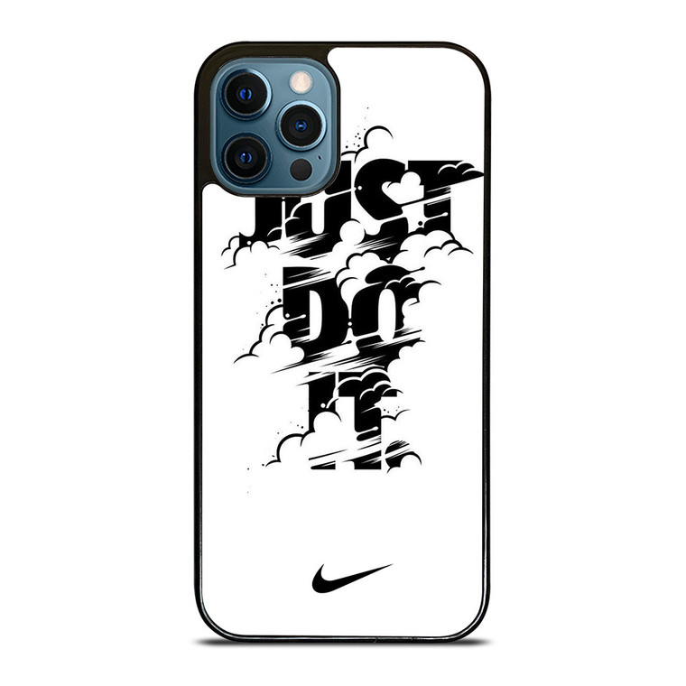 NIKE LOGO JUST DO IT GLITCH BLACK iPhone 12 Pro Max Case