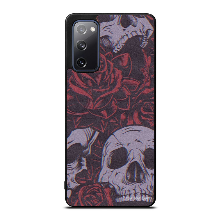 BLACK SKULLS AND ROSES Samsung Galaxy S20 FE Case