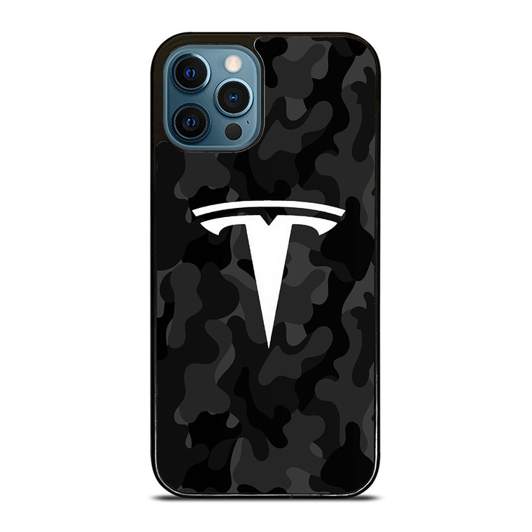 TESLA MOTORS LOGO CAMO iPhone 12 Pro Max Case