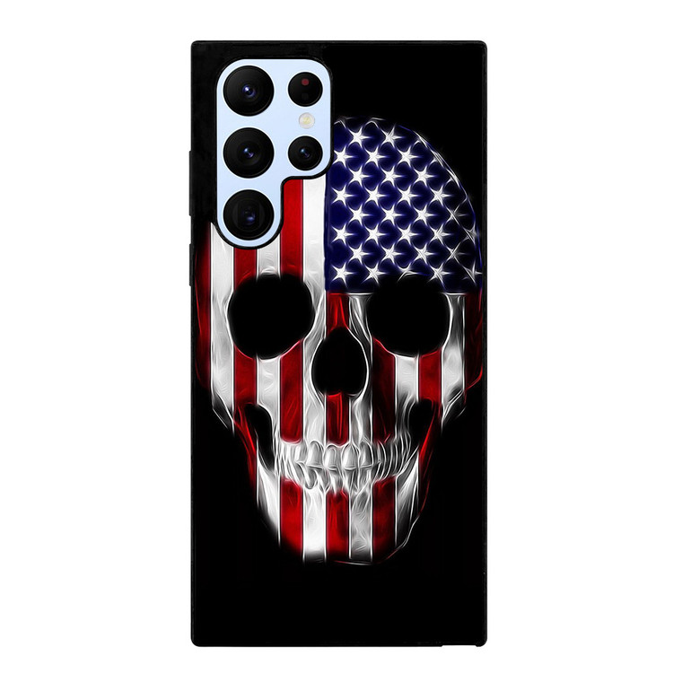 AMERICAN FLAG SKULL METAL Samsung Galaxy S22 Ultra Case