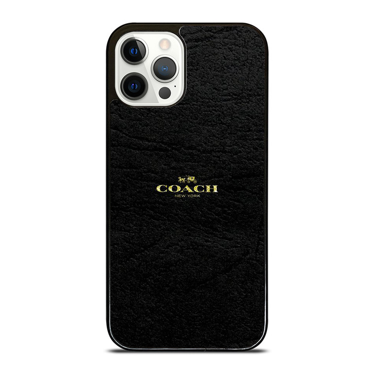 COACH NEW YORK BLACK LEATHER iPhone 12 Pro Case
