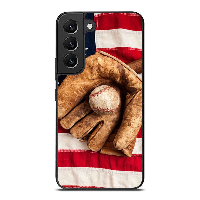 BASEBALL GLOVE AMERICAN FLAG Samsung Galaxy S22 Plus Case