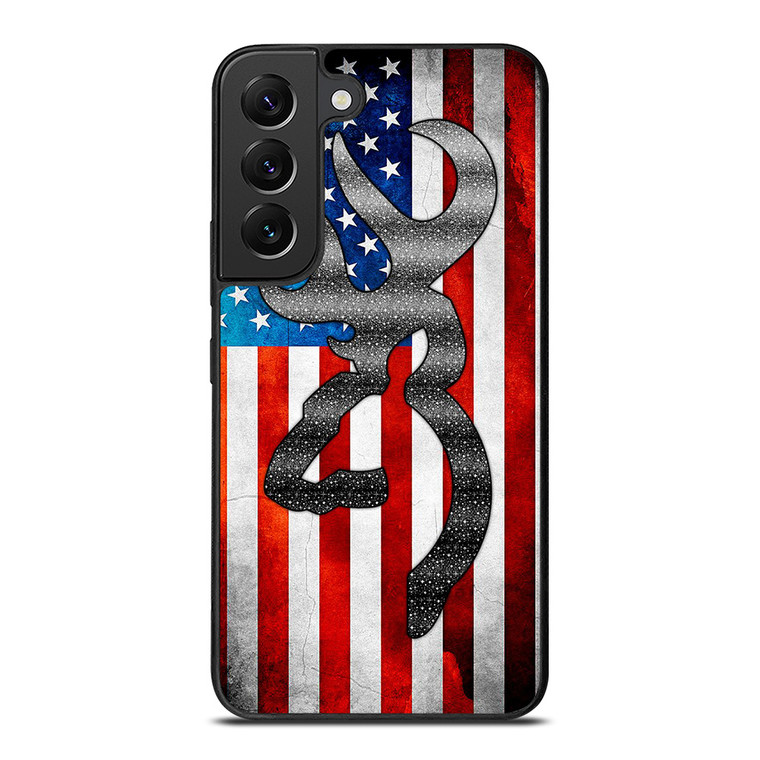 BROWNING CAMO AMERICAN FLAG Samsung Galaxy S22 Plus Case