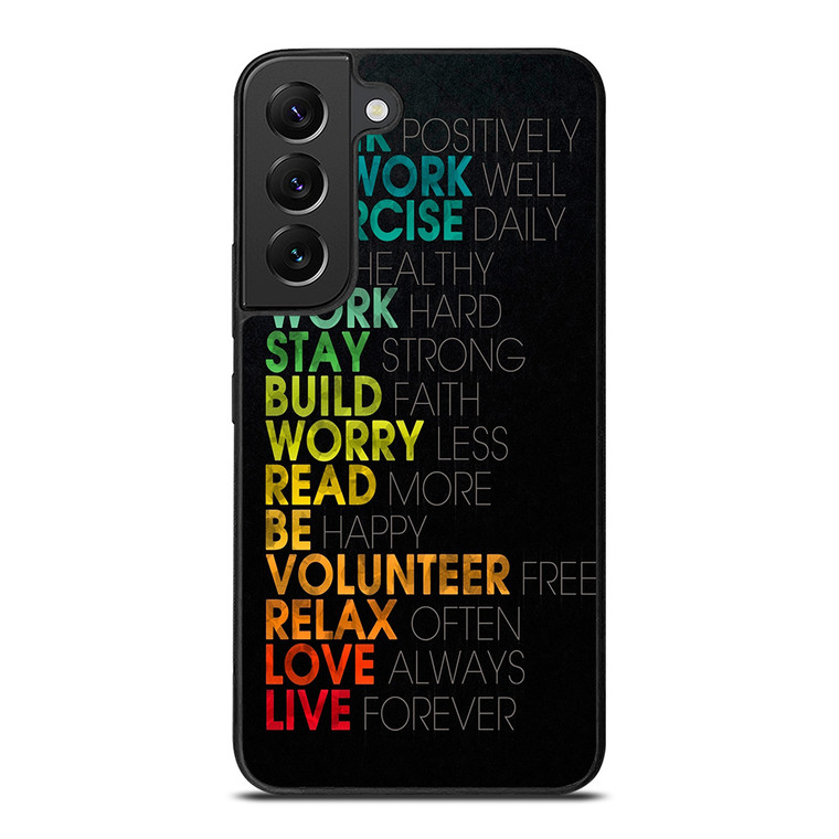 QUOTE INSPIRATIONAL THINK POSITIVELY Samsung Galaxy S22 Plus Case