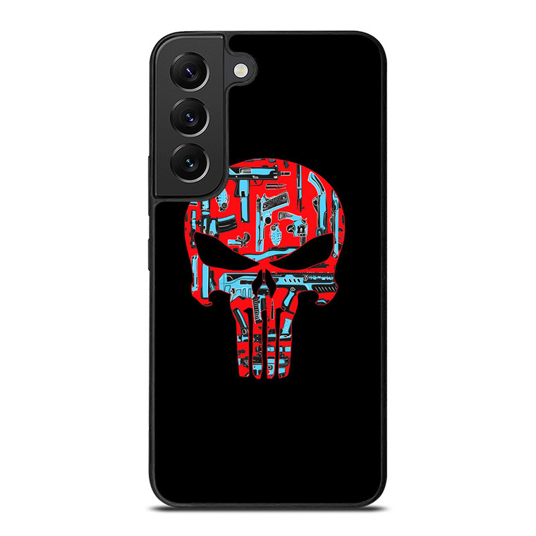 THE PUNISHER SKULL RED BLUE ARTWORK Samsung Galaxy S22 Plus Case