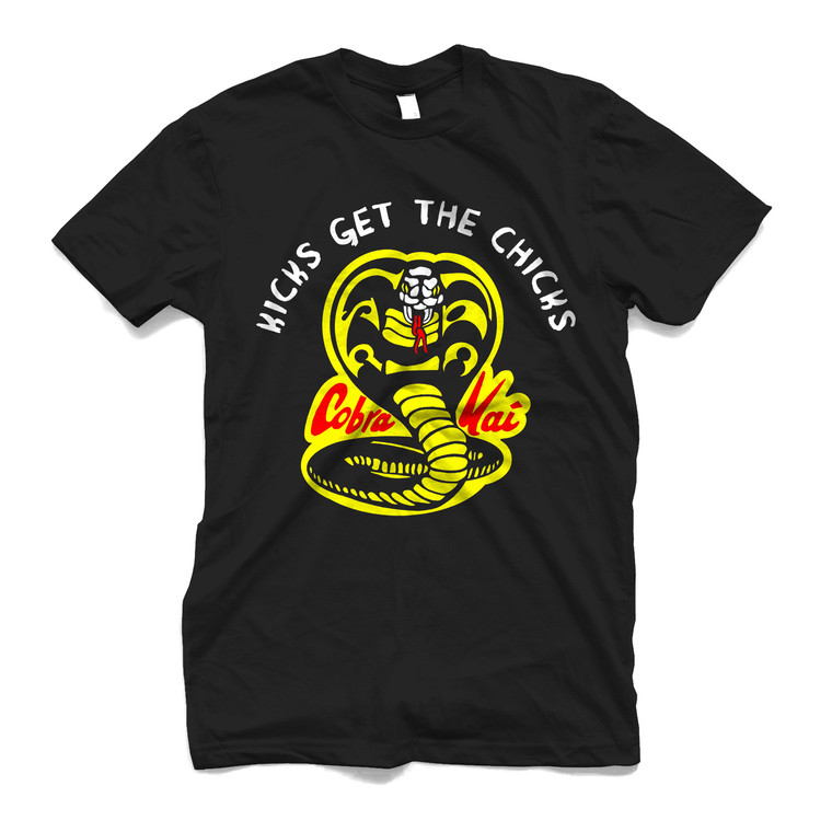 COBRA KAI KICKS GET THE CHICKS Men's T-Shirt COBRA KAI KICKS GET THE CHICKS Men's T-Shirt
