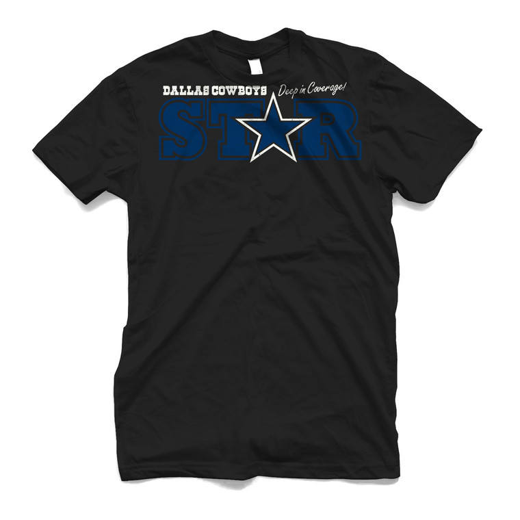 DALLAS COWBOYS FOOTBALL DEEP IN COVERAGE Men's T-Shirt DALLAS COWBOYS FOOTBALL DEEP IN COVERAGE Men's T-Shirt