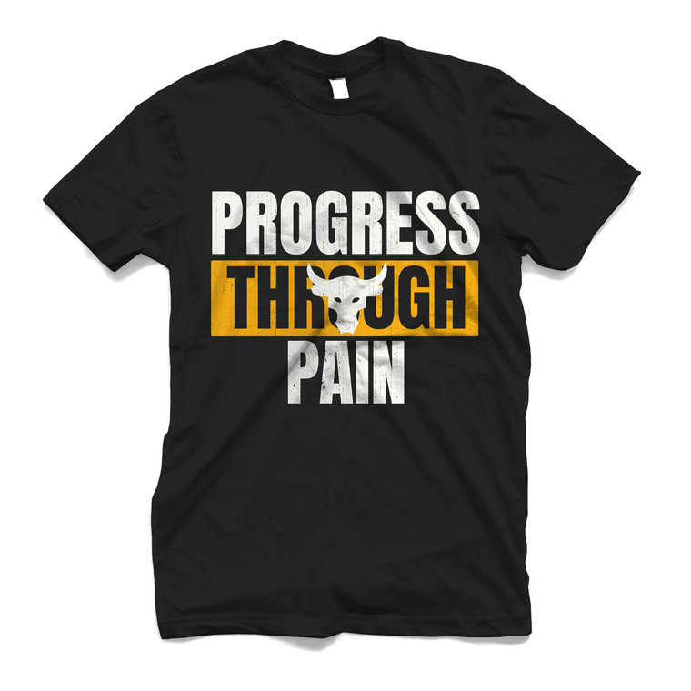 PROGRESS THROUGH PAIN UNDER ARMOUR PROJECT ROCK Men's T-Shirt