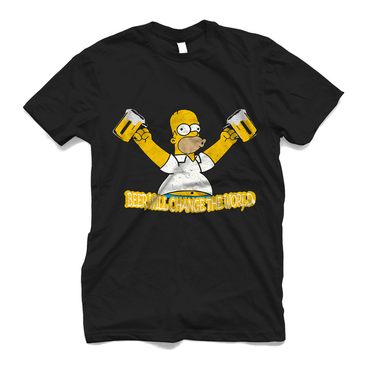 THE SIMPSONS DADDY BEER WILL CHANGE THE WORLD Men's T-Shirt