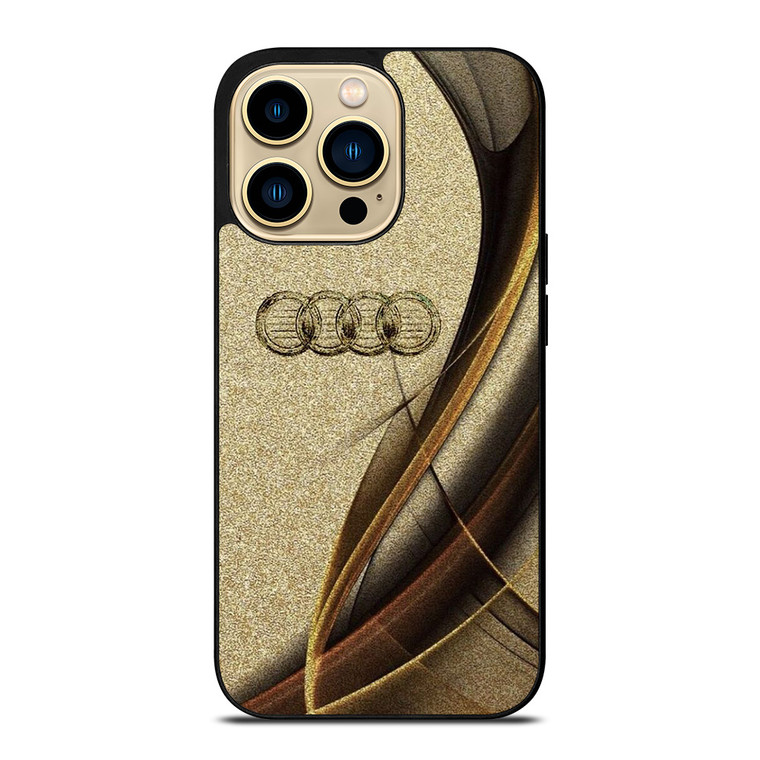 AUDI LOGO ELEGAN GOLD TEXTURE iPhone 14 Pro Max Case