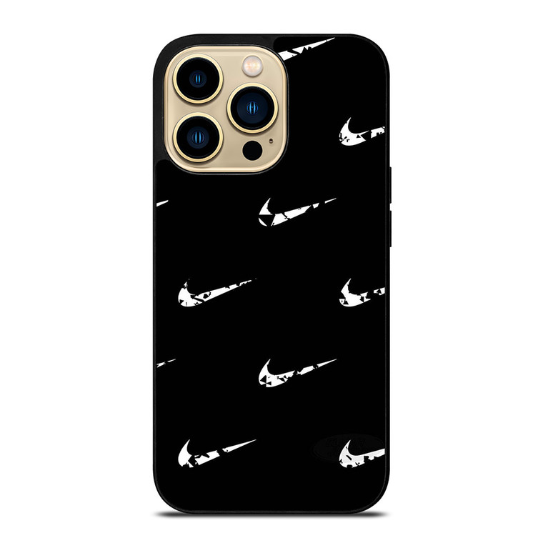 BLACK NIKE LOGO PATTERN iPhone 14 Pro Max Case