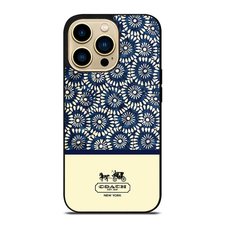 COACH NEW YORK BLUE FLORAL BATIK iPhone 14 Pro Max Case COACH NEW YORK BLUE FLORAL BATIK iPhone 14 Pro Max Case