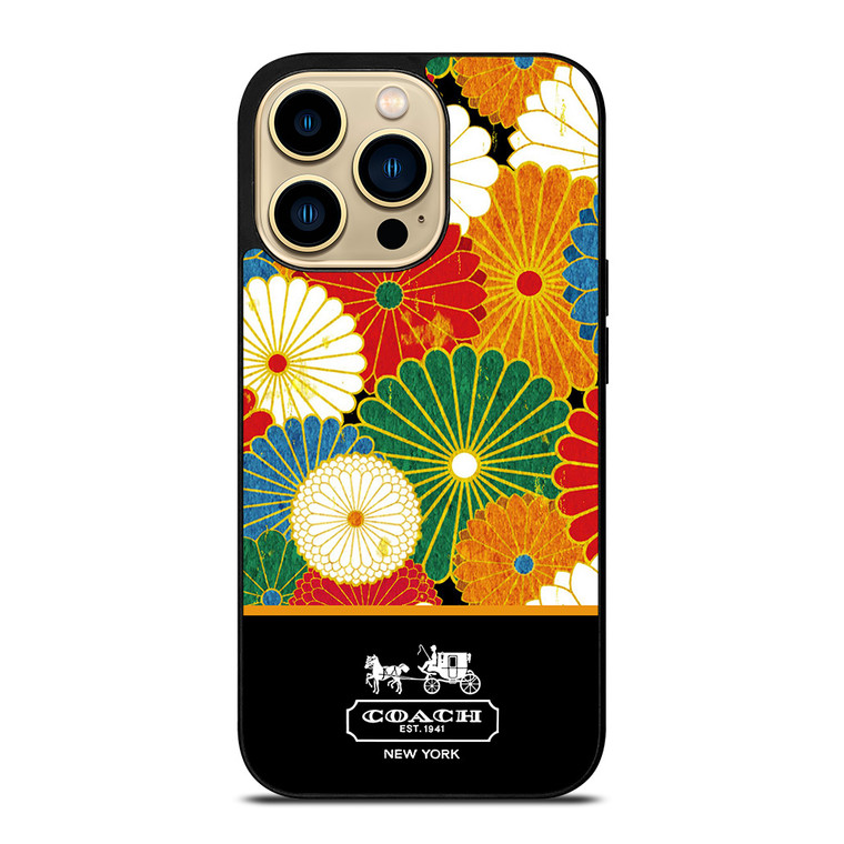 COACH NEW YORK COLORFUL FLORAL LOGO iPhone 14 Pro Max Case