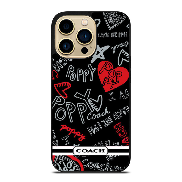 COACH NEW YORK POPPY BLACK iPhone 14 Pro Max Case