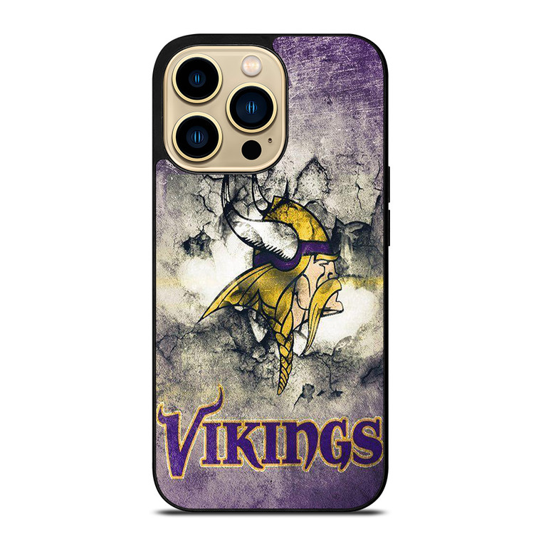 MINNESOTA VIKINGS GRUNGE LOGO iPhone 14 Pro Max Case