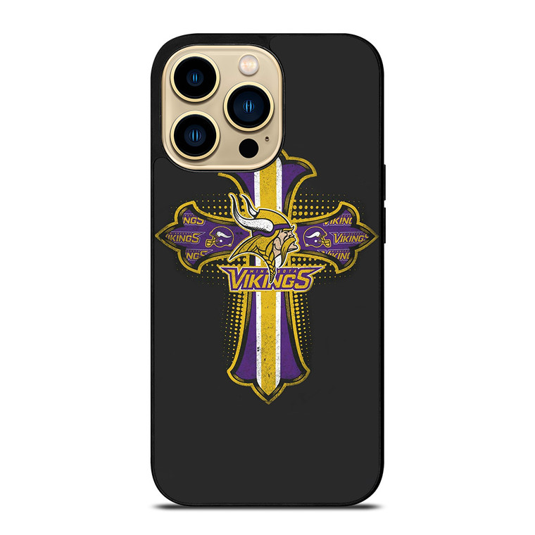 MINNESOTA VIKINGS LOGO CROSS iPhone 14 Pro Max Case