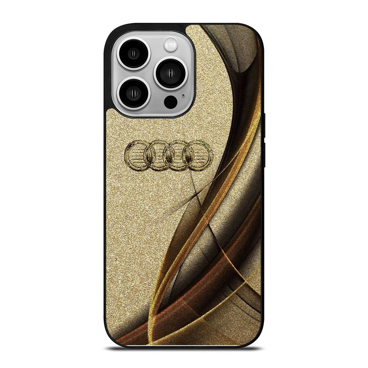 AUDI LOGO ELEGAN GOLD TEXTURE iPhone 14 Pro Case