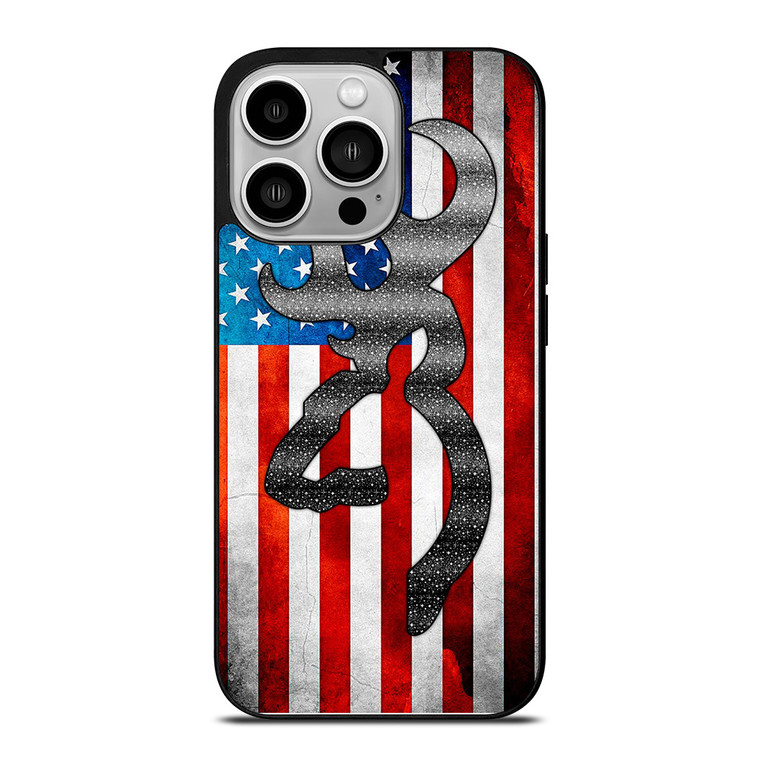 BROWNING CAMO AMERICAN FLAG iPhone 14 Pro Case