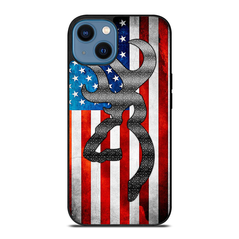 BROWNING CAMO AMERICAN FLAG iPhone 14 Case