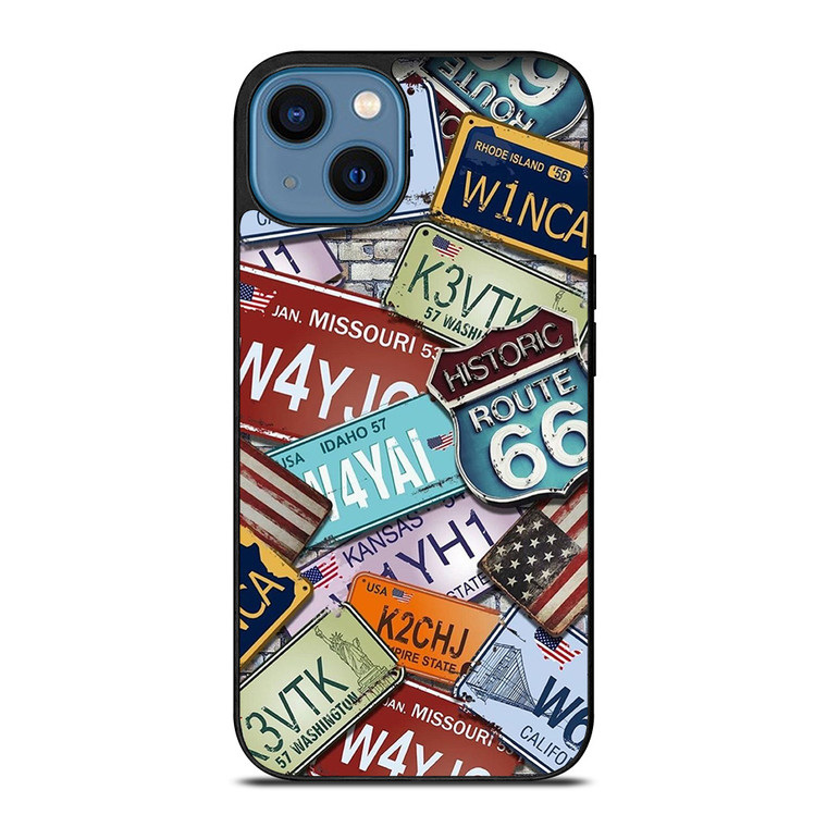 HISTORICAL ROUTE 66 NUMBER PLATE iPhone 14 Case